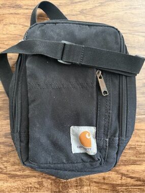 Carhartt Black Crossbody Messenger Pouch with Orange Logo